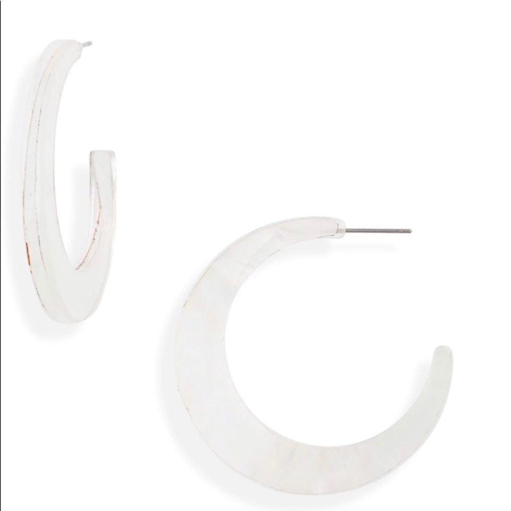 White hoop earrings